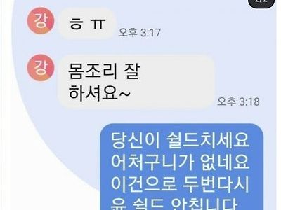 김건희 팬클럽 회장이 김부선에게 보낸 문자