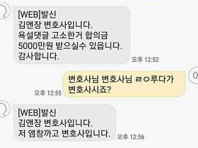 김앤장 피셜 욕설 고소 최소 5000