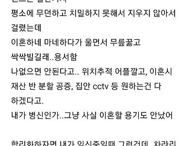 아내가 임신중인데 퇴폐 마사지를 걸린 남편