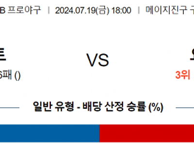 7월 19일 18:00 NPB 야쿠르트 : 요코하마