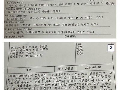 난리났다는 쌀 알레르기 현역 3급 판정