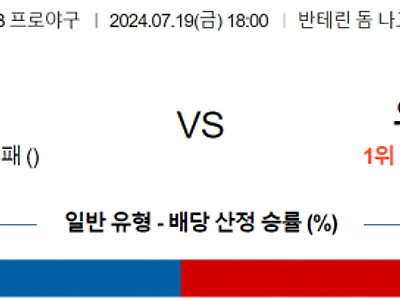 7월 19일 18:00 NPB 주니치 : 요미우리