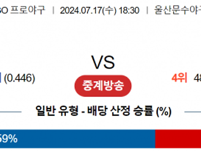 7월 17일 18:30 KBO 롯데 : 두산