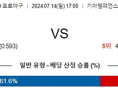 7월 14일 KBO 분석 17:00 KIA vs SSG