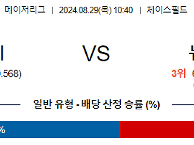 8월29일 MLB 애리조나 뉴욕메츠 해외야구분석 무료중계 스포츠분석