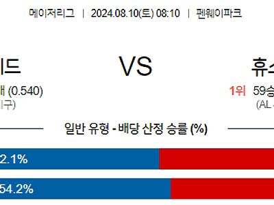 8월10일 MLB 보스턴 휴스턴 해외야구분석 무료중계 스포츠분석