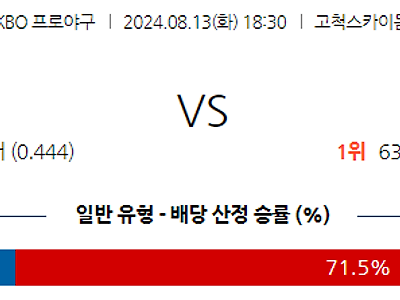 8월 13일 KBO 키움 KIA 한일야구분석 무료중계 스포츠분석