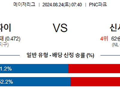 [주요경기✔️]8월24일 MLB 피츠버그 신시내티 해외야구분석 무료중계 스포츠분석