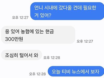 ???: 언니 시내가는데 필요한거 있어?