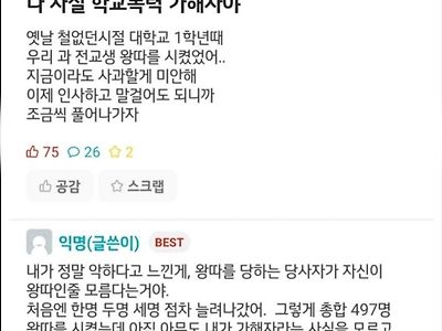 반성하는 학교폭력 가해자