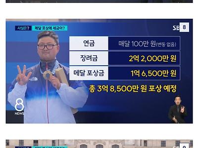 올림픽 메달 연금,포상금 출처는