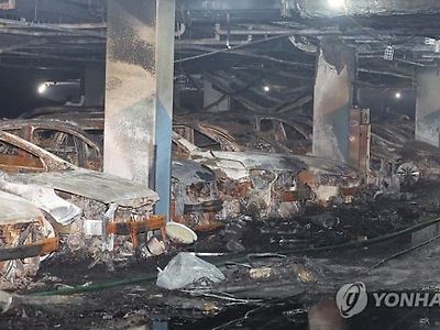 인천 청라 전기차 화재사고 피해 현장 사진