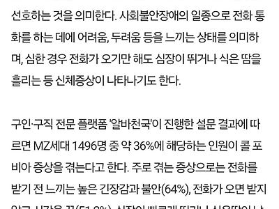 요즘 MZ세대 40%가 겪고있는 증상