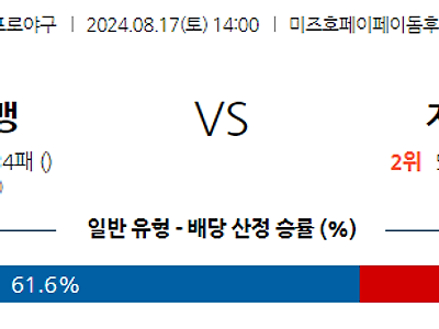 8월 17일 NPB 소프트뱅크 지바롯데 한일야구분석 무료중계 스포츠분석