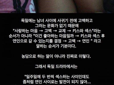 일단 섹수부터 시작한다는 독일식 연애