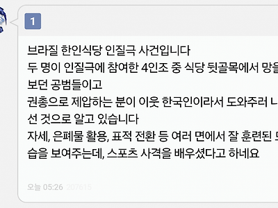 (실제사건주의) 한국인의 브라질 납치범 참교육 현장