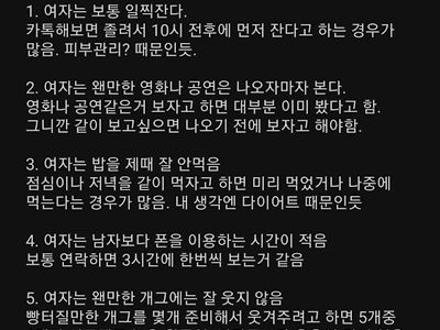 요즘 여자들 특징