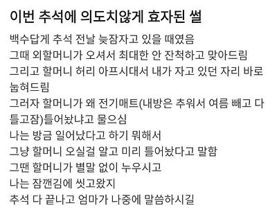 의도치않게 효자가 된 백수 