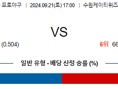 9월 21일 KBO KT SSG 한일야구분석 무료중계 스포츠분석