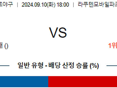 9월 10일 NPB 라쿠텐 소프트뱅크 한일야구분석 무료중계 스포츠분석