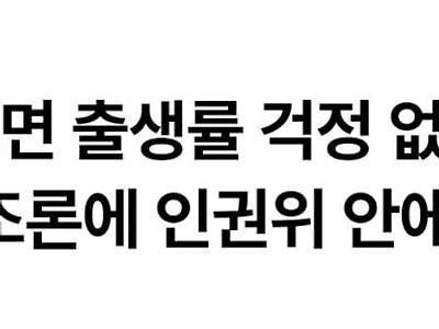 인권위에서 나온 출산문제 해결방안