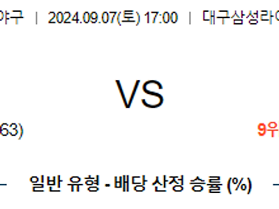 9월 7일 KBO 삼성 NC 한일야구분석 무료중계 스포츠분석