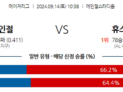 9월14일 MLB LA에인절스 휴스턴 해외야구분석 무료중계 스포츠분석