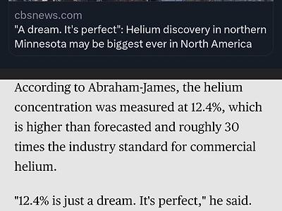 미국 미네소타주에 최대 헬륨 매장지 발견