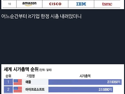 한 때 애플 &amp; MS를 시가총액에서 제꼈던 한국 기업