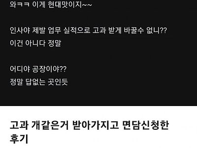 대기업 인사고과 좆같아서 들이박은 후기 