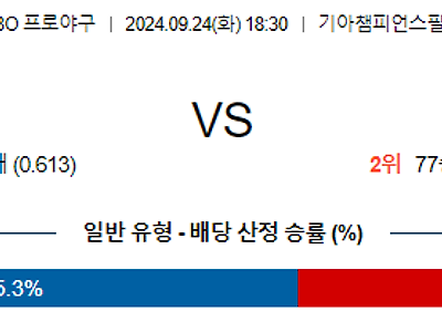 9월 24일 KBO KIA 삼성 한일야구분석 무료중계 스포츠분석