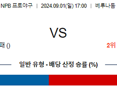 9월 1일 NPB 세이부 니혼햄 한일야구분석 무료중계 스포츠분석