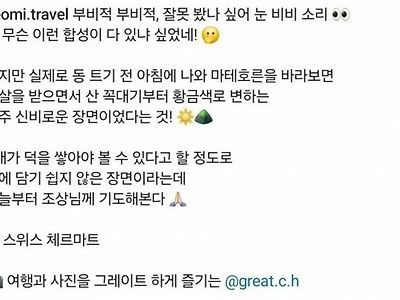 3대가 덕을 쌓아야 볼 수 있다는 스위스 황금바위