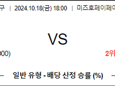 10월 18일 NPB 소프트뱅크 니혼햄 한일야구분석 무료중계 스포츠분석