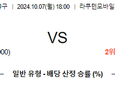 10월 7일 NPB 라쿠텐 니혼햄 한일야구분석 무료중계 스포츠분석