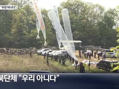 탈북단체 "김정은 병신아, 우리가 보낸 거 아닌데?"