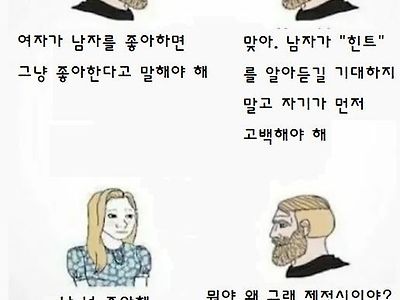 여자가 남자를 좋아하면 그냥 좋아한다고 말해