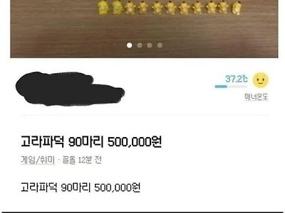 당근에 올라온 고라파덕 90마리