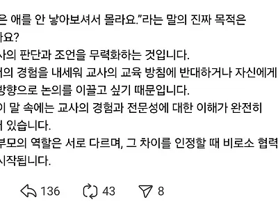 "애를 안낳아보셨잖아요"