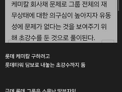 부도설 찌라시까지 도는 롯데 현상황