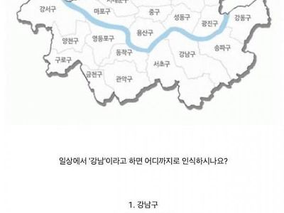 일상에서 '강남'이라고 하면 어디까지로 인식하시나요?