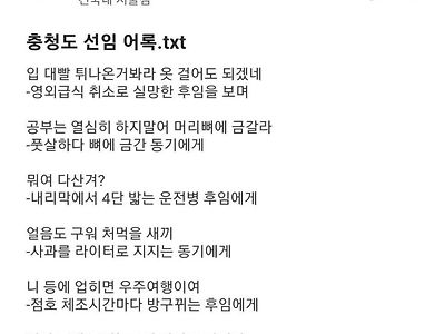 군대에서 충청도 선임 어록