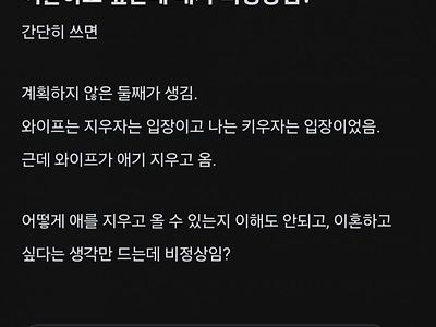 남편인 자신 몰래 둘째 낙태하고 온 아내