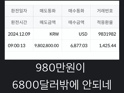 980만원 환전한 루리웹인