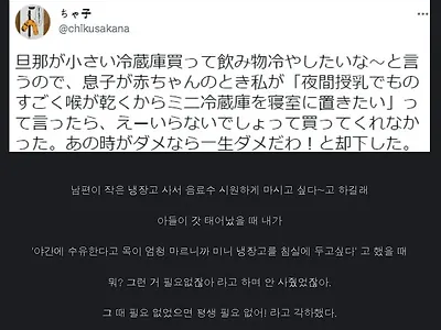 남편이 미니냉장고 사자고 하자, 아내가 반대한 이유류 甲