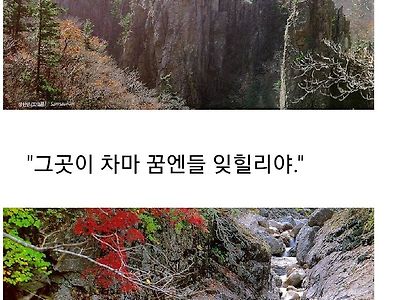아직까지 아무도 전체를 제대로 본적 없는 한국 자연의 극락