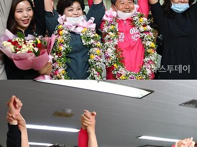 [포토] 가족과 당선 기쁨 나누는 이철규 후보