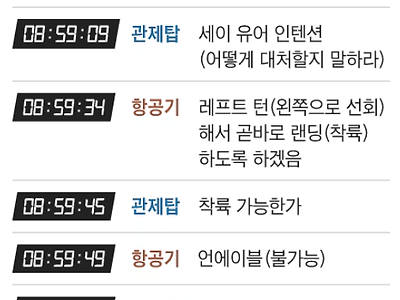 무안공항 시간순 녹취록 전문