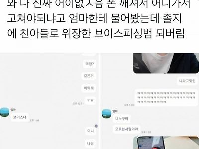 보이스피싱으로 오해하는 엄마와 아들의 인증