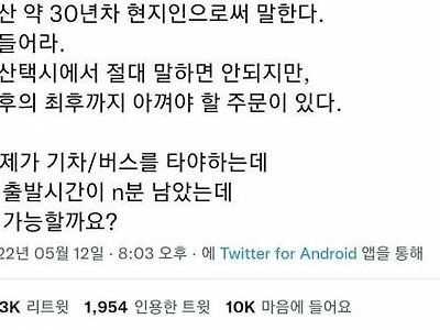 부산 30년차 현지인으로써 말한다